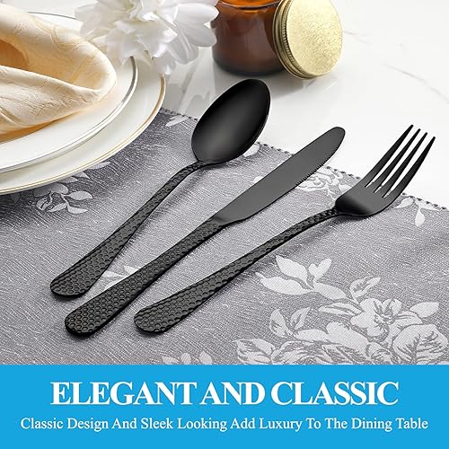 Miniatura 27 de MUTNITT Juego de cubiertos de 30 piezas para 6, juego de cubiertos de acero inoxidable de alta calidad, cubiertos pulidos con espejo