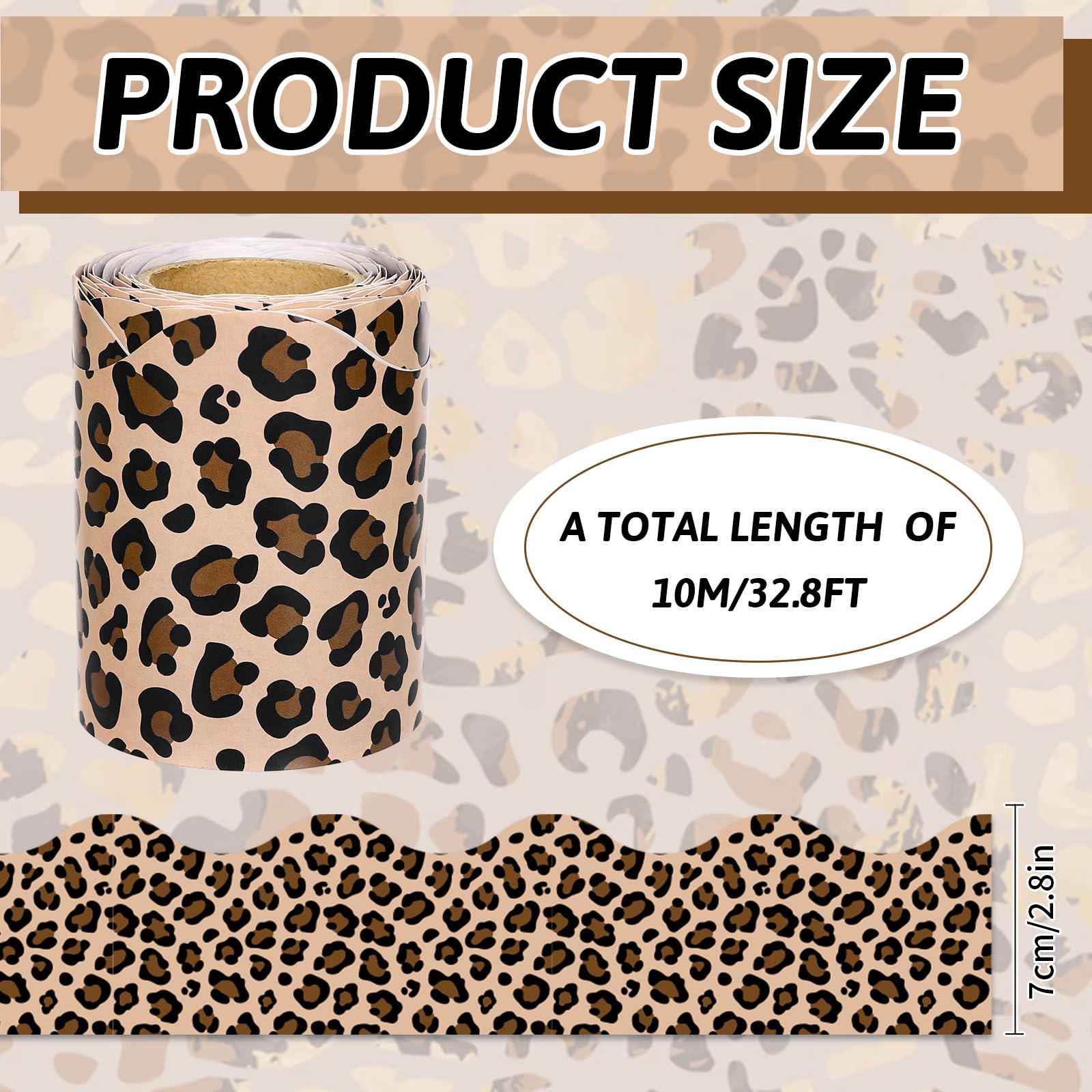 Snapklik.com : 32.8 Ft Leopard Print Bulletin Board Border Brown Animal  Spot Border Trim Self Adhesive Safari Animal Bulletin Board Stickers Roll  For School Classroom Office Chalkboard Party Decor, image size:1600x1600