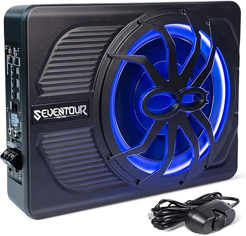 Subwoofer de coche delgado de 10 pulgadas y 800 W para debajo del asiento, subwoofer de audio para cochecamión amplificador integrado, nueva