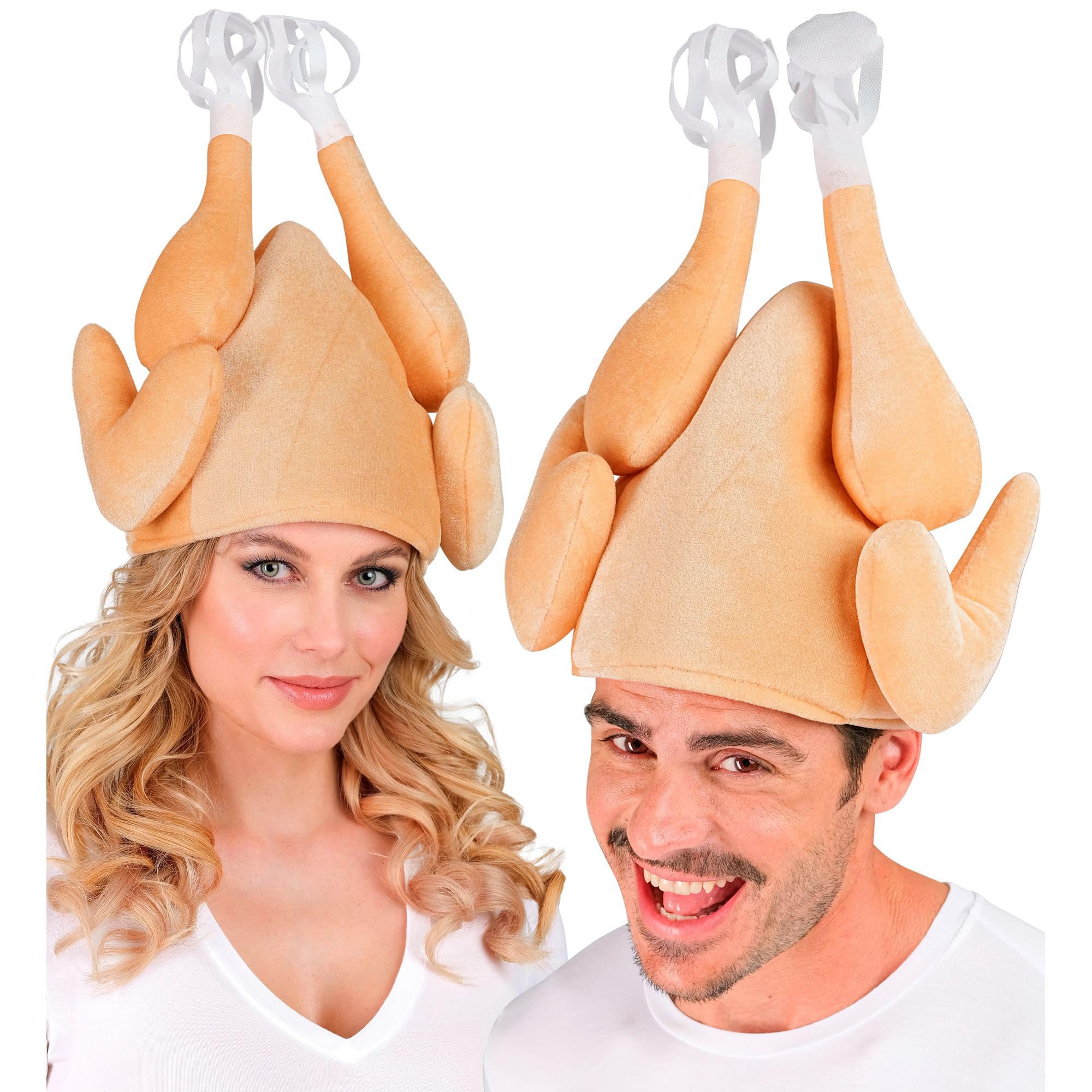 W WIDMANN MILANO Party Fashion - Roast Chicken Hat, Chicken Breast, Funny Headpiece, Brown - Image 2