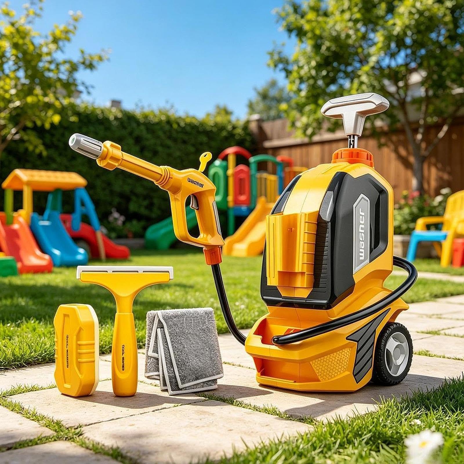 Almencla Kinder Waschspielzeug mit Wasserstrahl Rollenspiel Auto Reinigungsspielzeug mit Schwamm Und Tuch Manuelle Drucktechnik Interaktives Lernspielzeug für, Style B