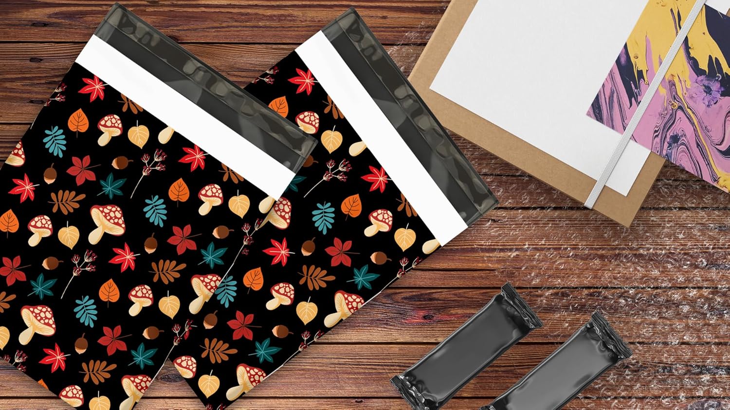 10x13 (100) Fall Medley Designer Poly Mailers Waterproof Self Sealing Tear Resistant Polymailers Shipping Envelopes Premium Printed Bags For Small Businesses