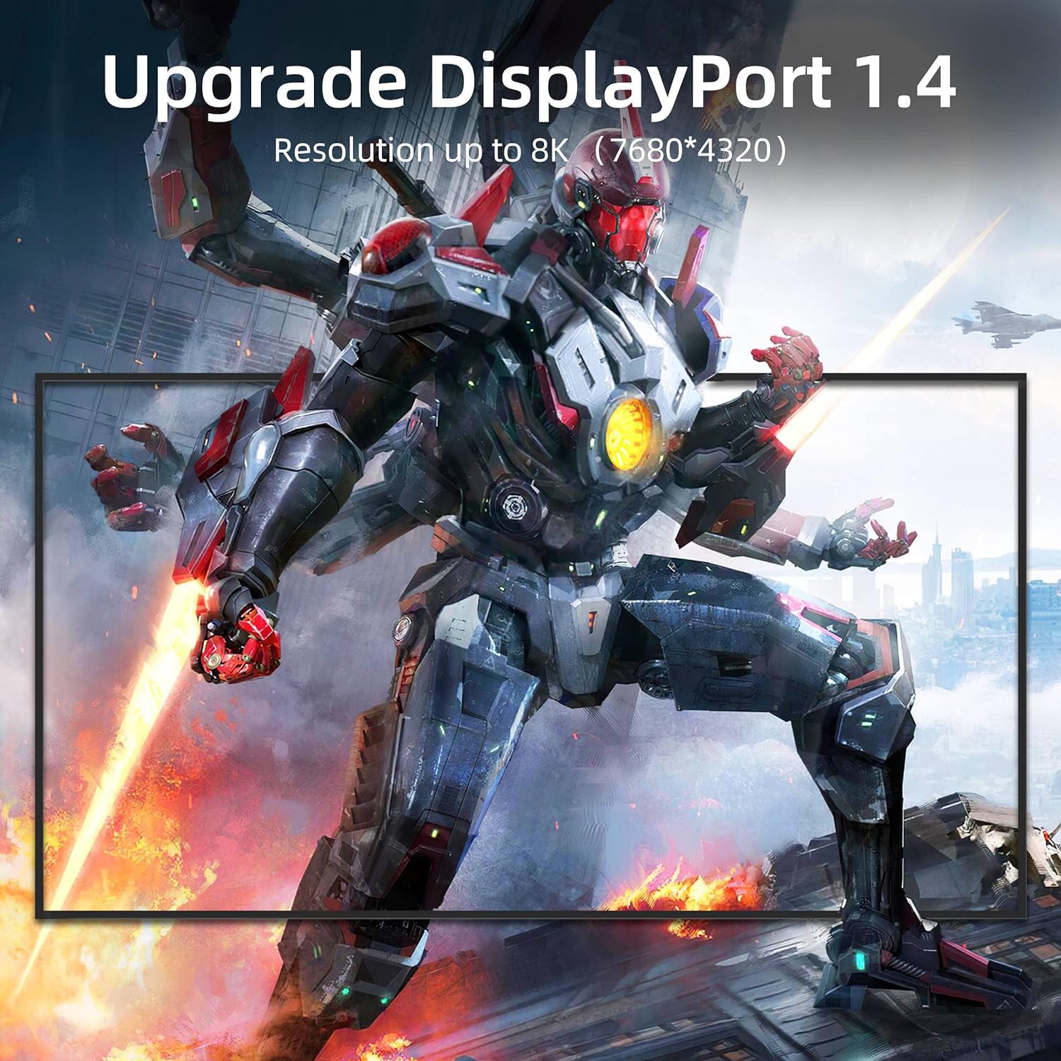 8K Fiber Optic DisplayPort Cable 1.4 50Ft / 15m, Ultra HD 4K 144Hz, 8K 60Hz HBR3, High Speed 32.4Gbps, Slim and Flexible, Long Copper DP Display Port 1.4 1.2 Cord