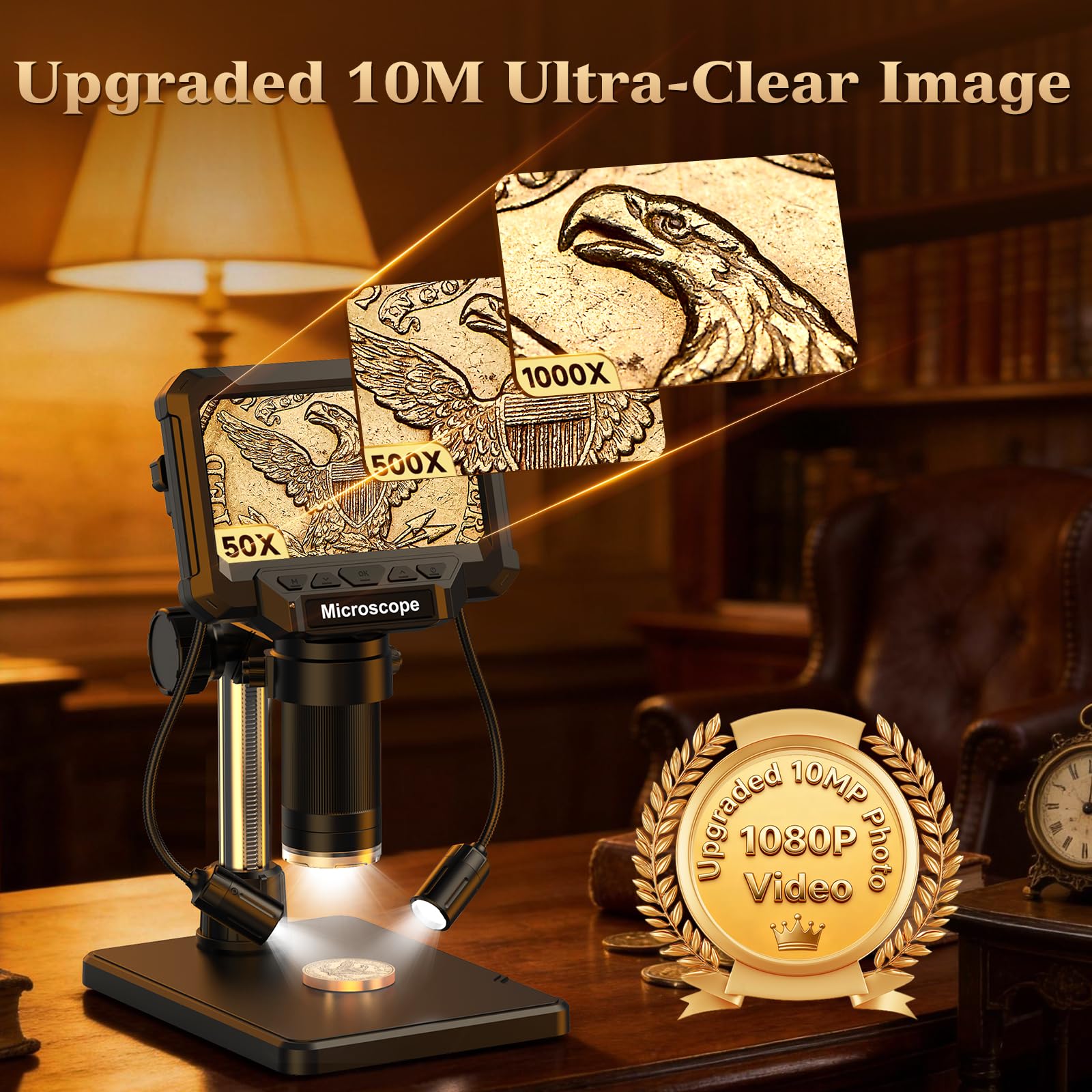4.3" Coin Microscope - 1000x Magnification -3