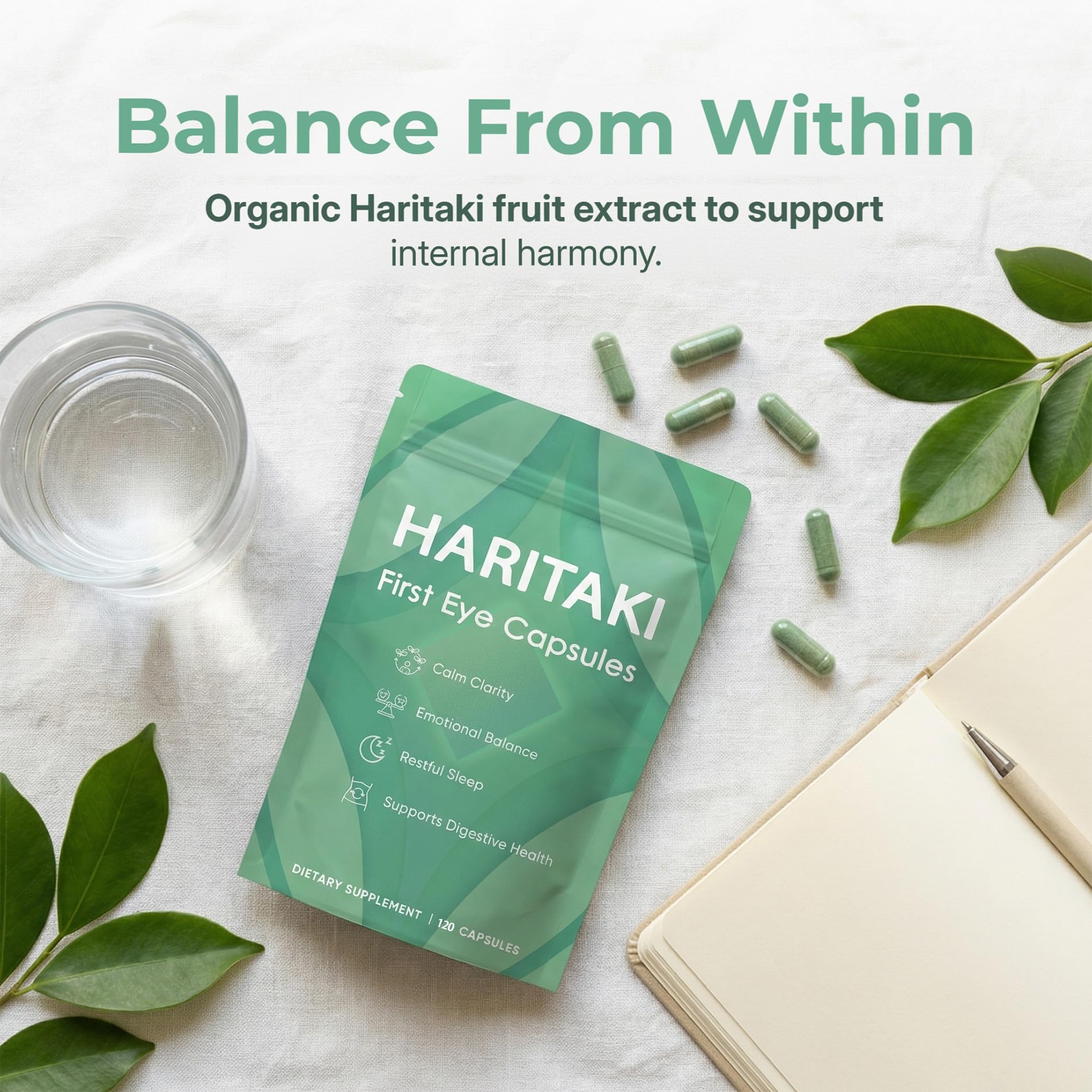 Haritaki First Eye Capsules Organic – Digestive & Daily Wellness Support with Terminalia Chebula Fruit Extract, Clean Label Daily, Non GMO, Vegan 120 Capsules (1) — Amazon image 5