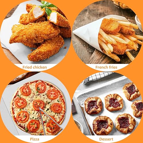 Miniatura 7 de GeeRic Hojas de papel encerado blanco de 12 x 12 pulgadas, 100 forros para cestas de alimentos para sándwiches, hamburguesas, forros a prueba de