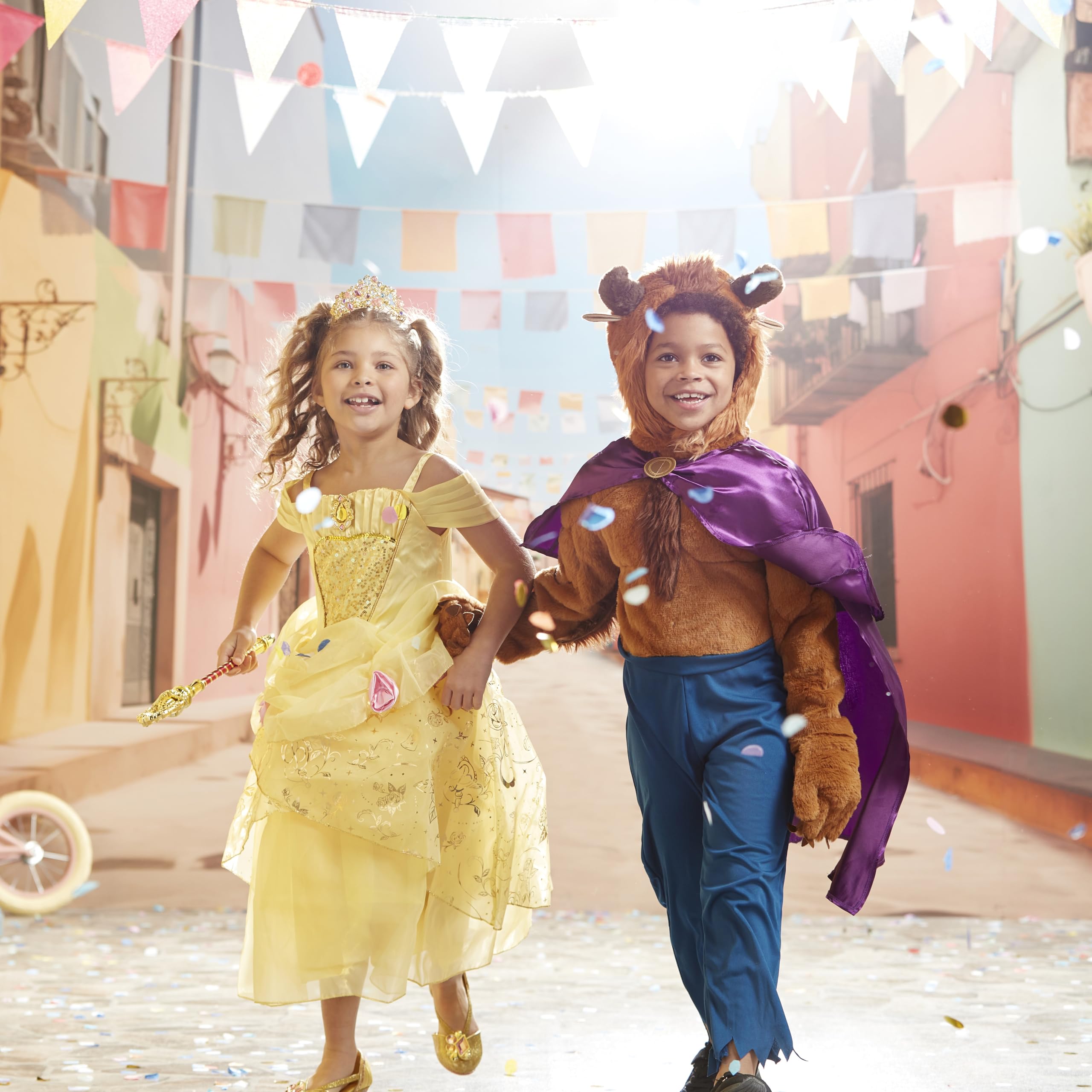 Disney Store Official Costume da Bestia per Bambini, La Bella e la Bestia, Completo 4 Pezzi con Body, Mantello, Guanti e Copricapo