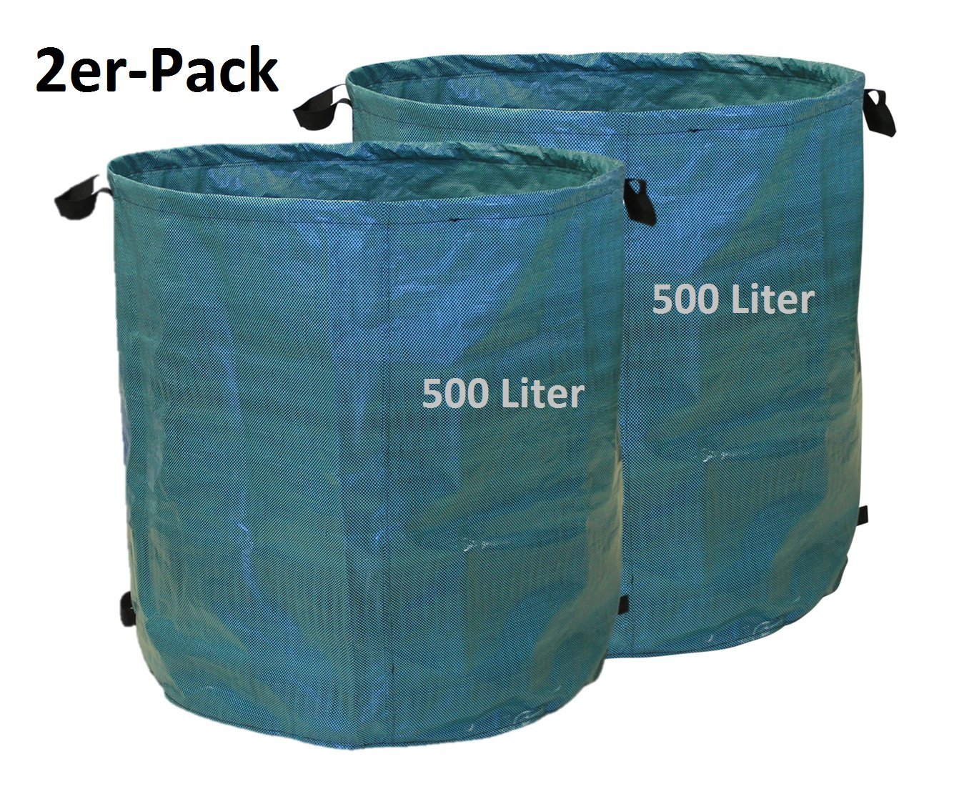 Garden Refuse Bag Garden Bag Pack of 2 500LITER PE fabric (Polyethylene) 150gsm Foldable and Stands – KEEP YOUR GARDEN Clean