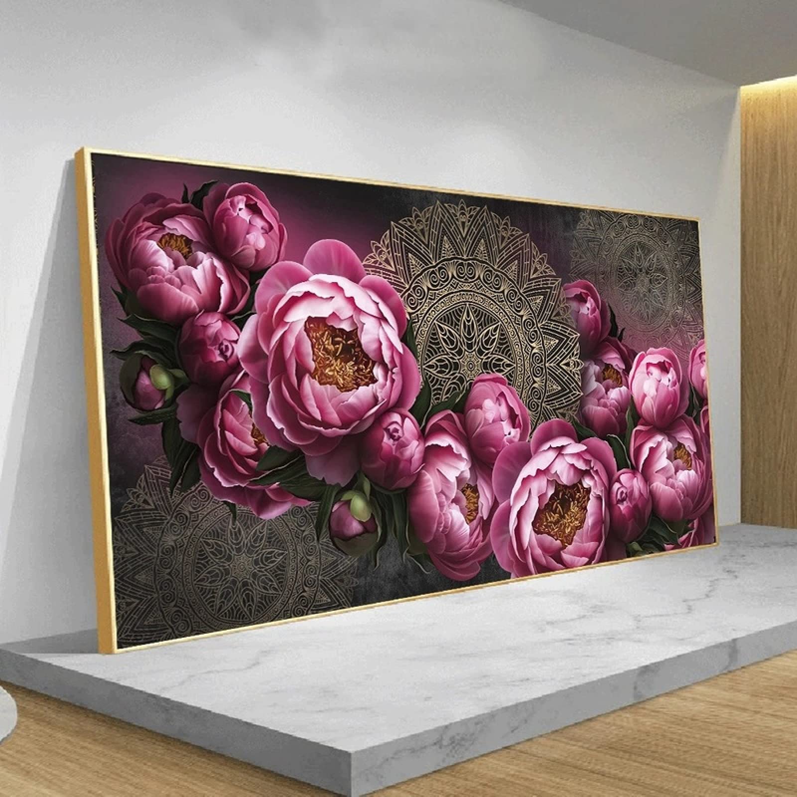 Peinture murale rose rouge vintage 60x120cm pour créer un salon chaleureux