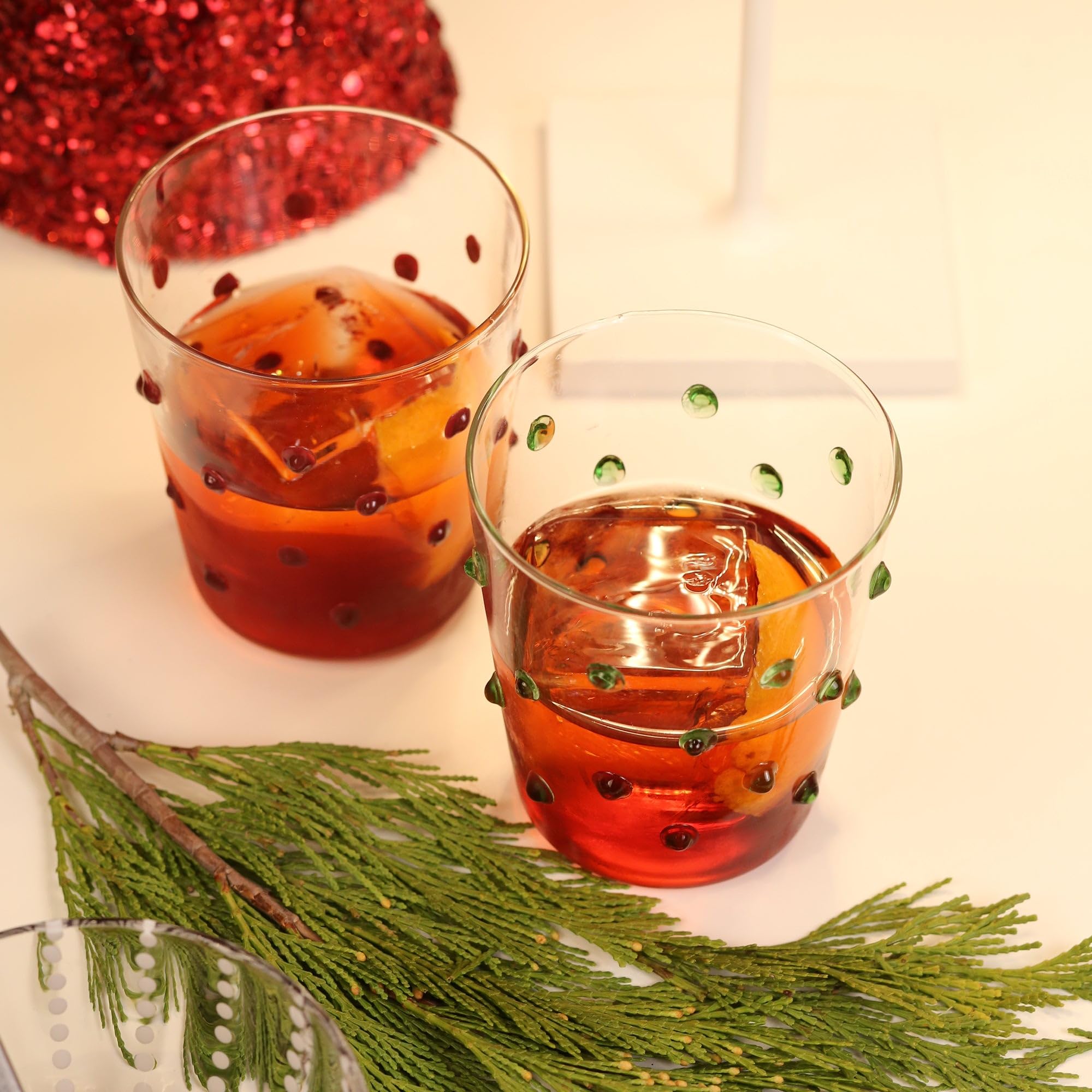 Trinkglas Zafferano Party Tumbler grün 45 cl Set 6 Stück aus Glas