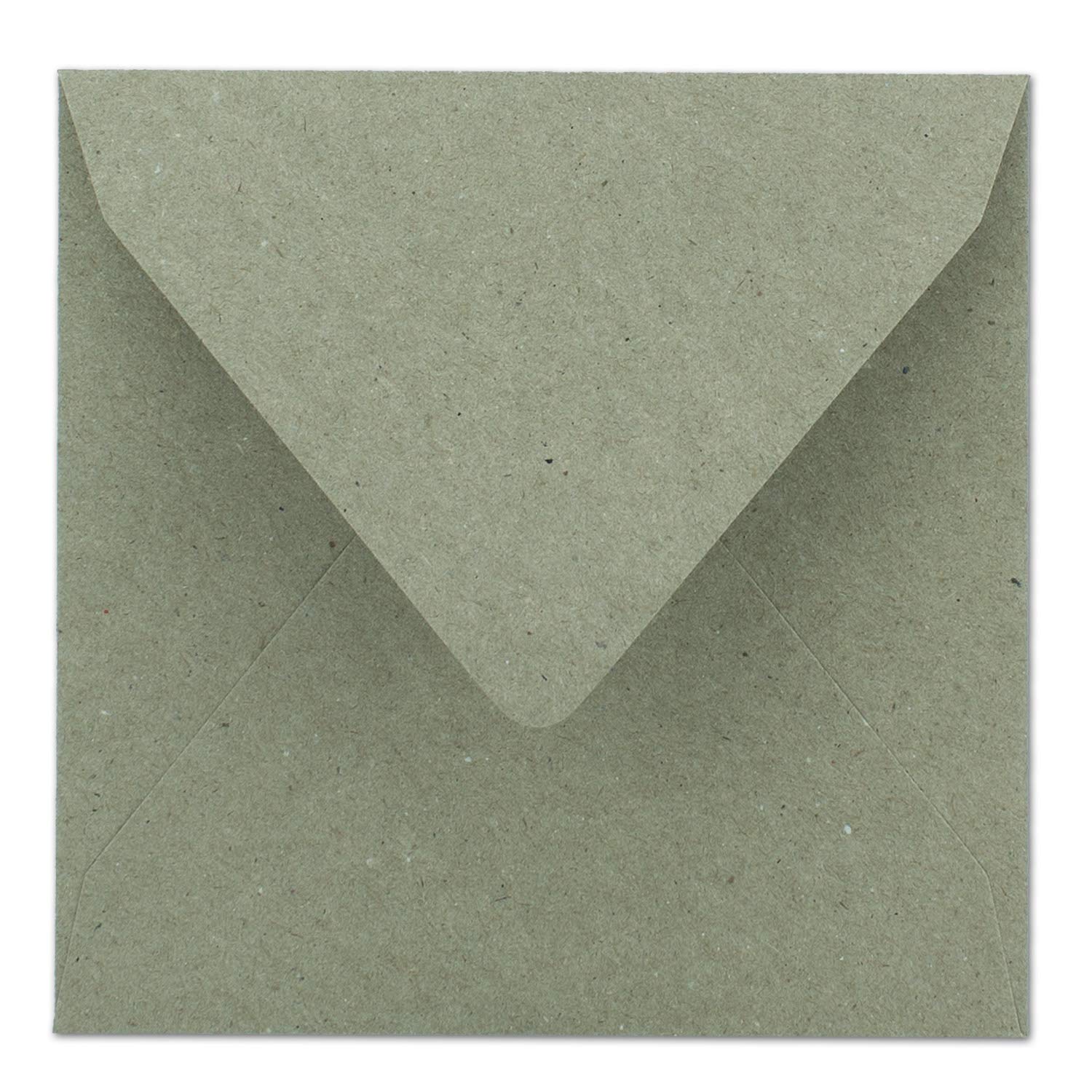 200 sobres vintage cuadrados de papel kraft gris - sostenibles - 15,5 x 15,5 cm - solapa en punta con cierre adhesivo húmedo - NEUSER PAPIER