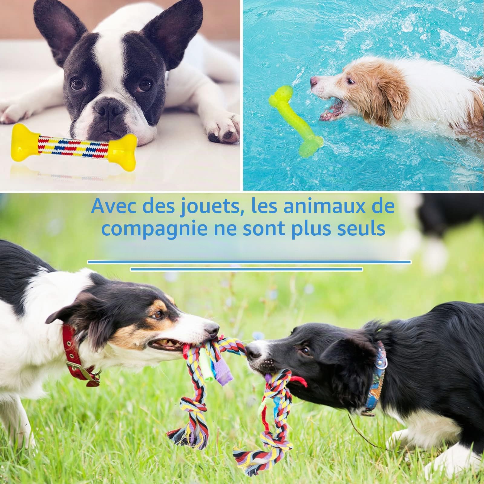 Lot de 20 jouets pour chien - Corde interactive - Balle en corde - Dents robustes - Jouet durable pour chiens de petite et grande taille