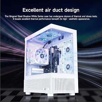 NINGMEI Soul Gaming PC Desktop,AMD Ryzen 5 5600GT 6 core 3.6GHz(up to 4.6GHz),AMD Radeon Vega 7 Graphics,16GB DDR4 RAM 3200MHz,1TB NVME SSD,550W PSU, Windows 11 Home 64-bit,White