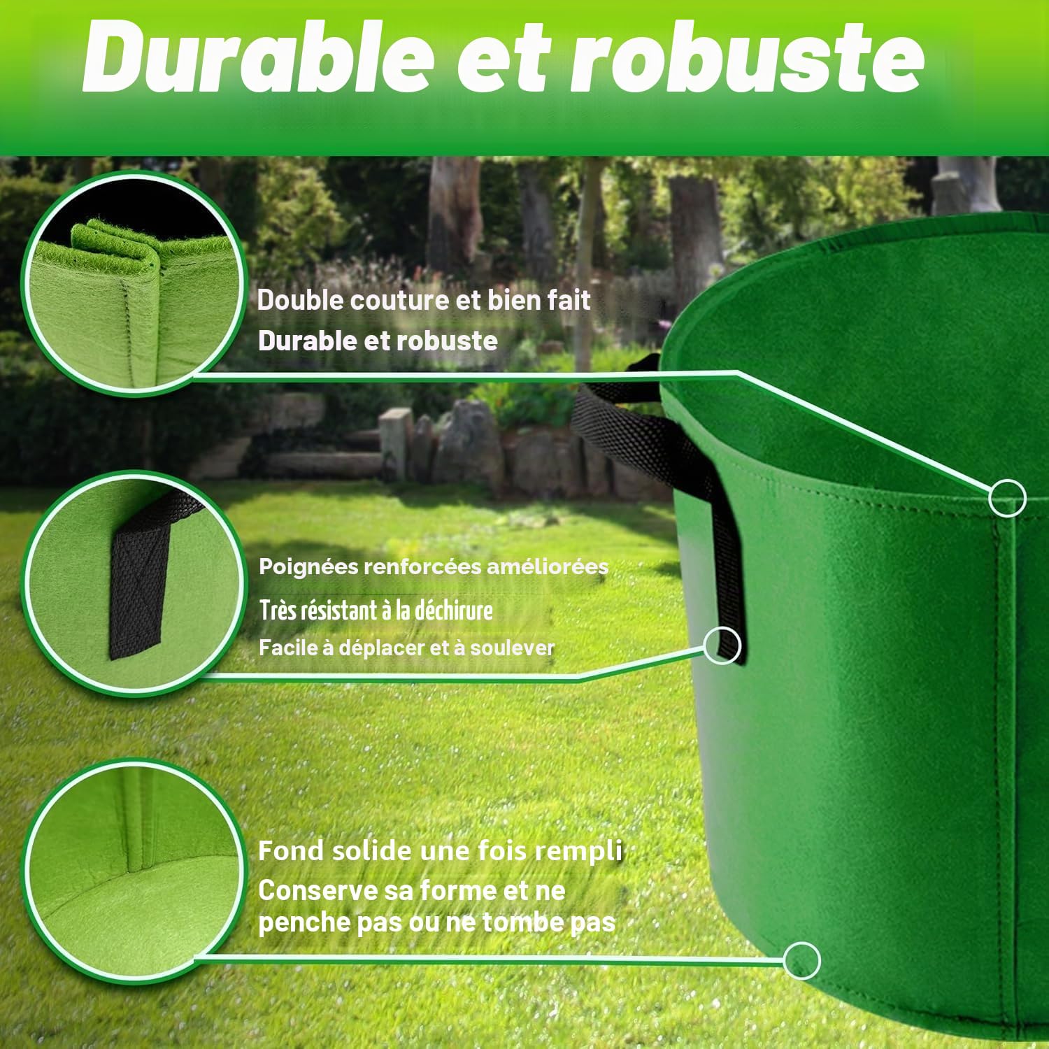 LATERN 7 Pièces 10 Gallons Sacs de Culture pour Plantes, 7 Couleurs Sacs de Culture en Tissu Non Tissé Respirant Épaissis Conteneurs avec Aération des Racines avec Poignée pour Fleurs Légumes Fruits