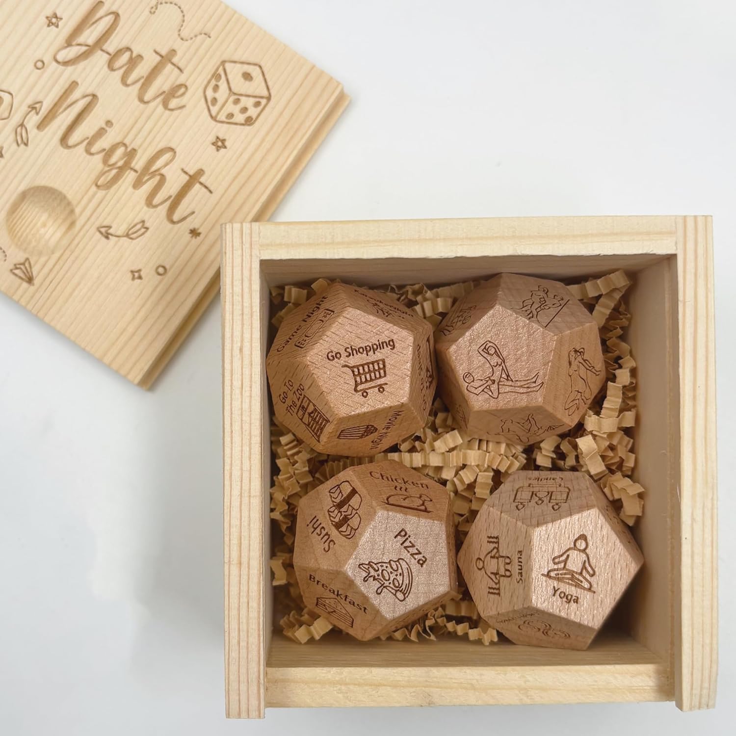 Valentines Day Gifts for Him Her, 4PCS Date Night Dice, Anniversary Birthday Gift for Boyfriend Girlfriend Husband Wife, Date Night Activities, Couples Gifts