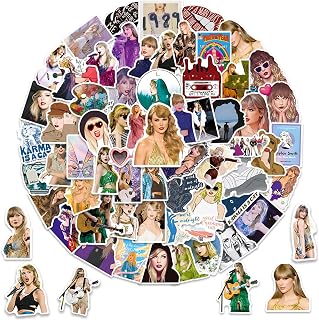 JCQAYB 100pcs Singer Taylor Sticker for Women,Popular Singer Taylor Ablum Stickers for Adult,Vinyl Waterproof Folklore Music Stickers for Water Bottles Laptop,Decorations Party Favors Party Supplies