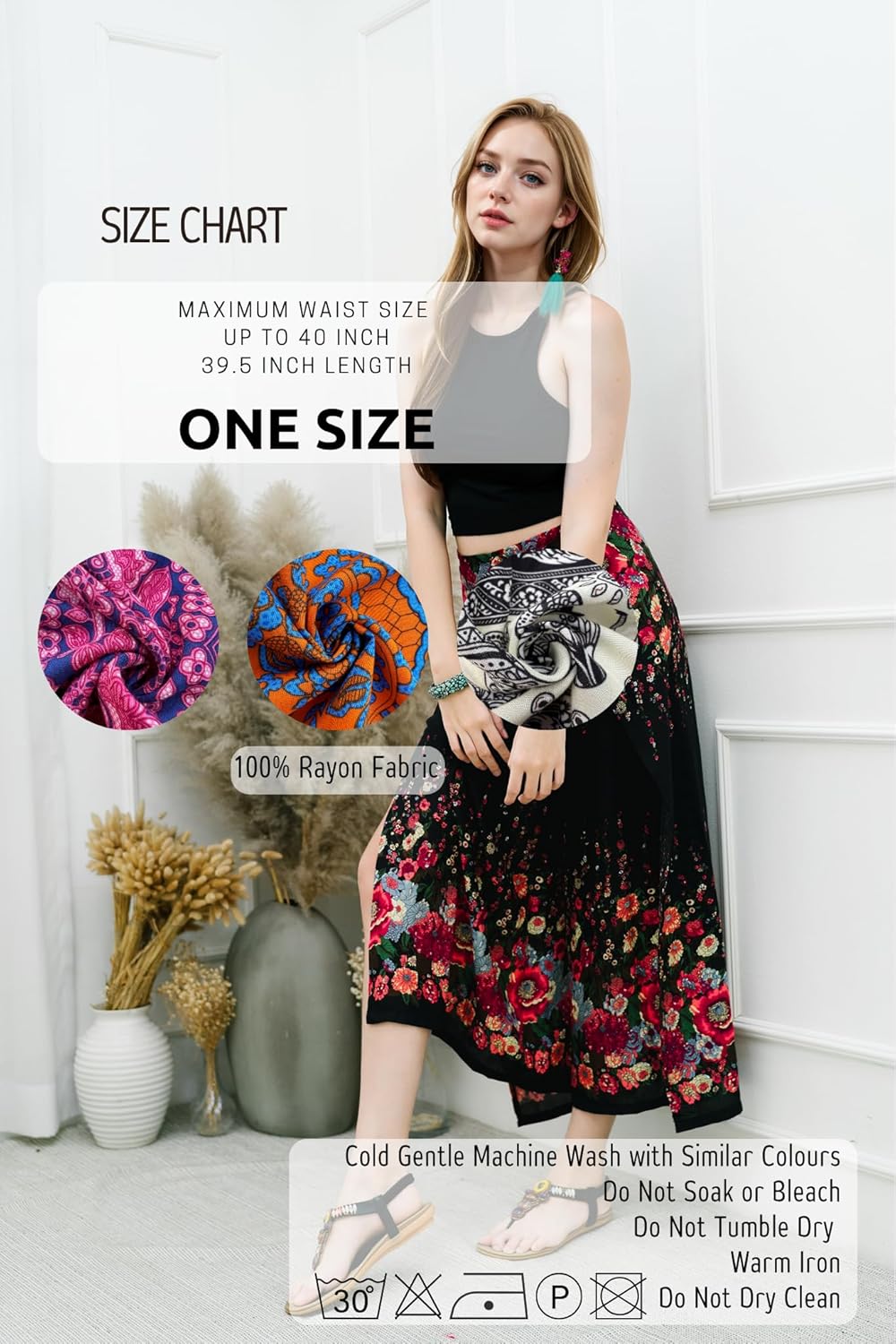 Your Cozy Women’s Boho Palazzo Pants Wide Leg for Yoga Festival Travel Lightweight Adjustable Waist Hippie Trousers - Image 7