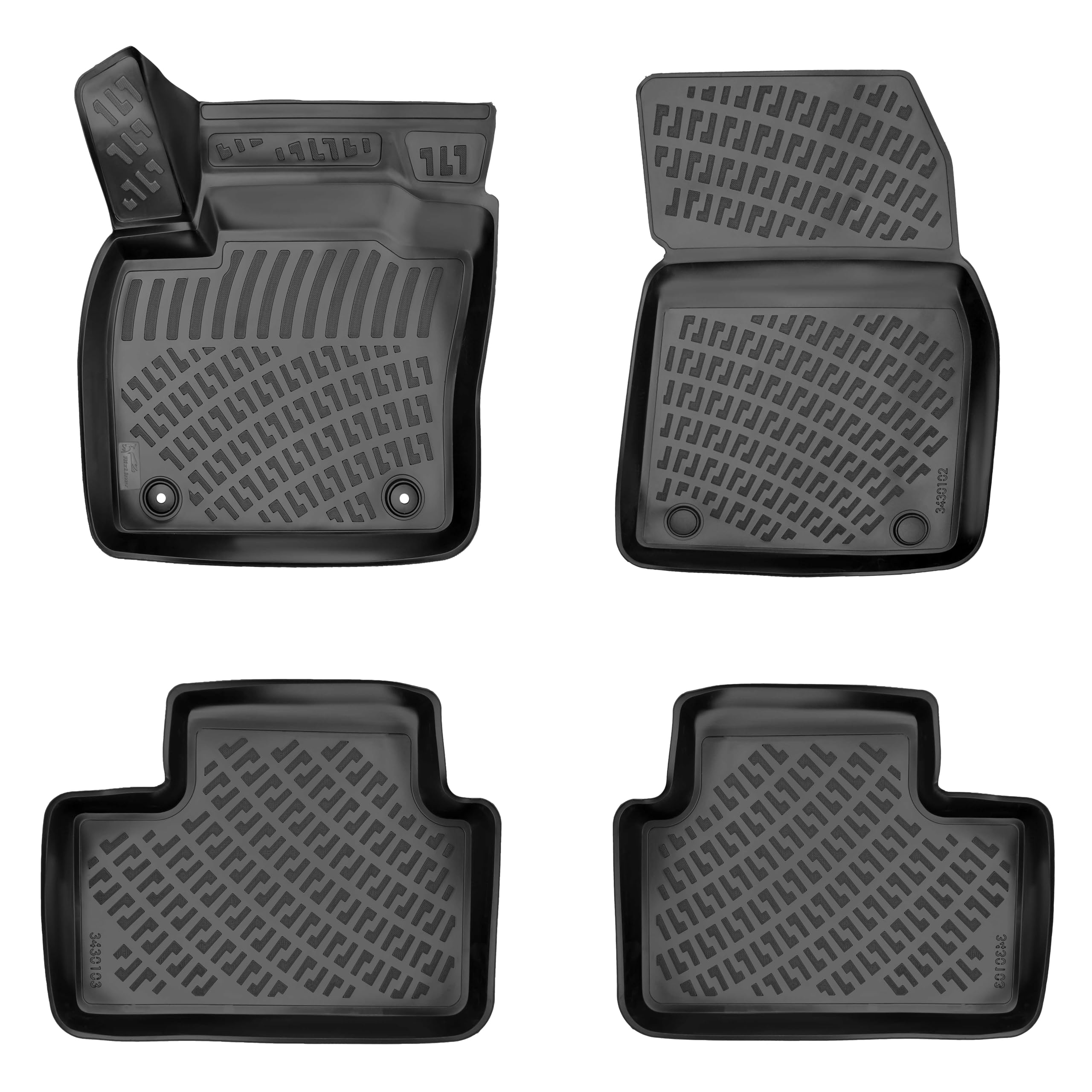 RizLiner Hyundai Ioniq 5 Unmovable Console 2022-2026 (No Movable Console) Floor Mats 3D Custom Fit Rubber Car Mats All Weather Laser Measured Floor Liners Heavy Duty Waterproof (Front & Rear) — view 59