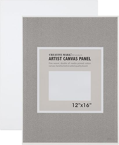 Miniatura 2 de Creative Mark Paneles de lona de algodón, paquete de 12 unidades, 12 x 16 pulgadas, calidad profesional, calidad profesional, acrílico imprimado,