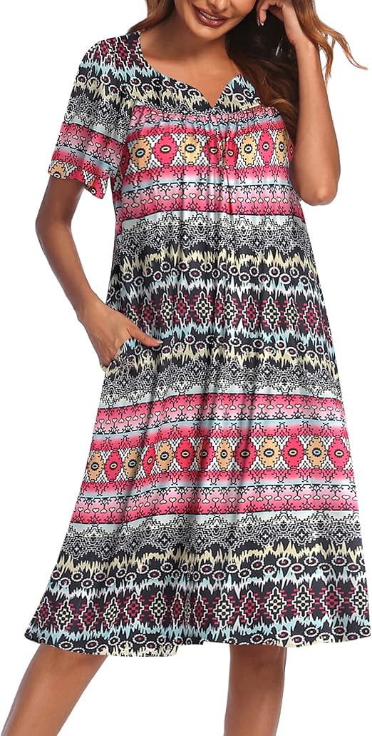 Ekouaer Women's House Dress with Pockets