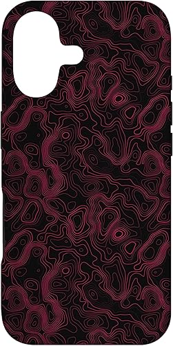 Aesthetic Black & Red Trippy Psychedelic Pattern Case for iPhone 17