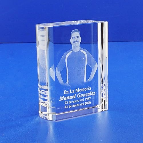 Miniatura 4 de Crystal Bible First Communion Memorial Rest in Peace RIP Memoria in Loving Memory Personalización Grabado láser Imagen (3 piezas)