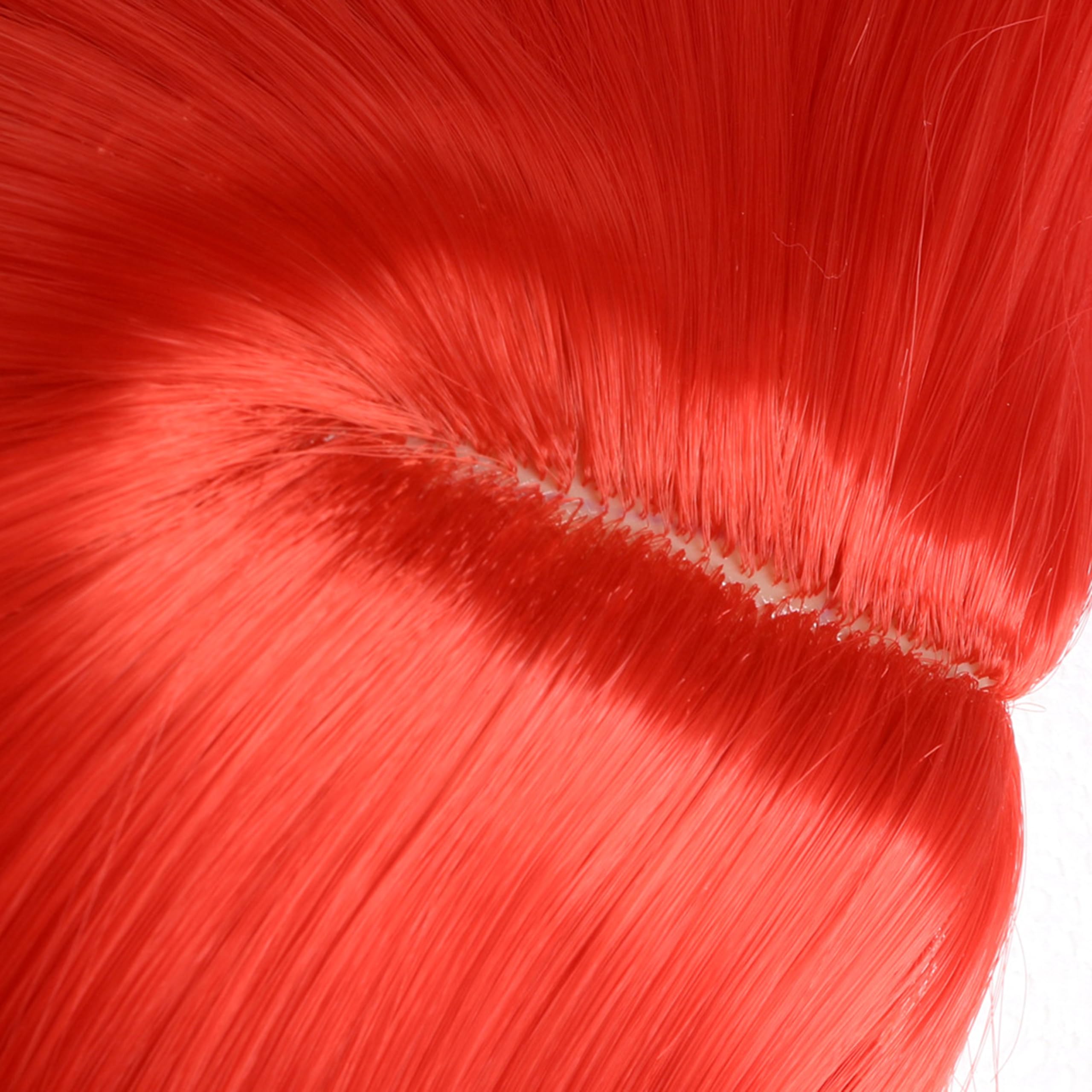 LIKPOJA Women's Long Red Halloween Wig for Cosplay Christmas Costumes, Fancy Dress Accessories - Party Wigs for Ladies (Red A) - Image 3