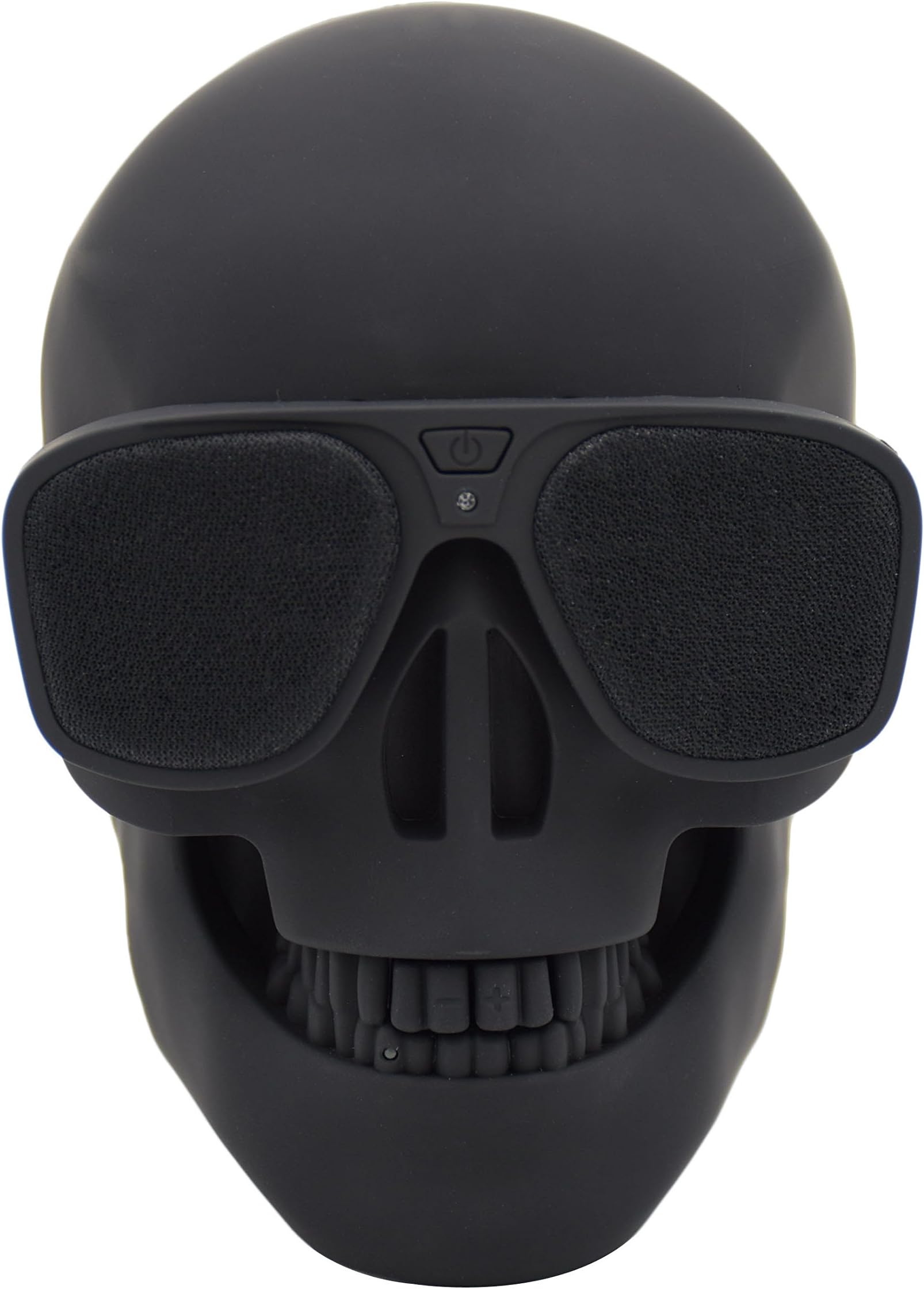 Quarkware Skull Protable Wireless Stereo Bluetooth Speaker with HD Sound and Bass, Cool Creative Gift Party Time Prop (Matte Black)