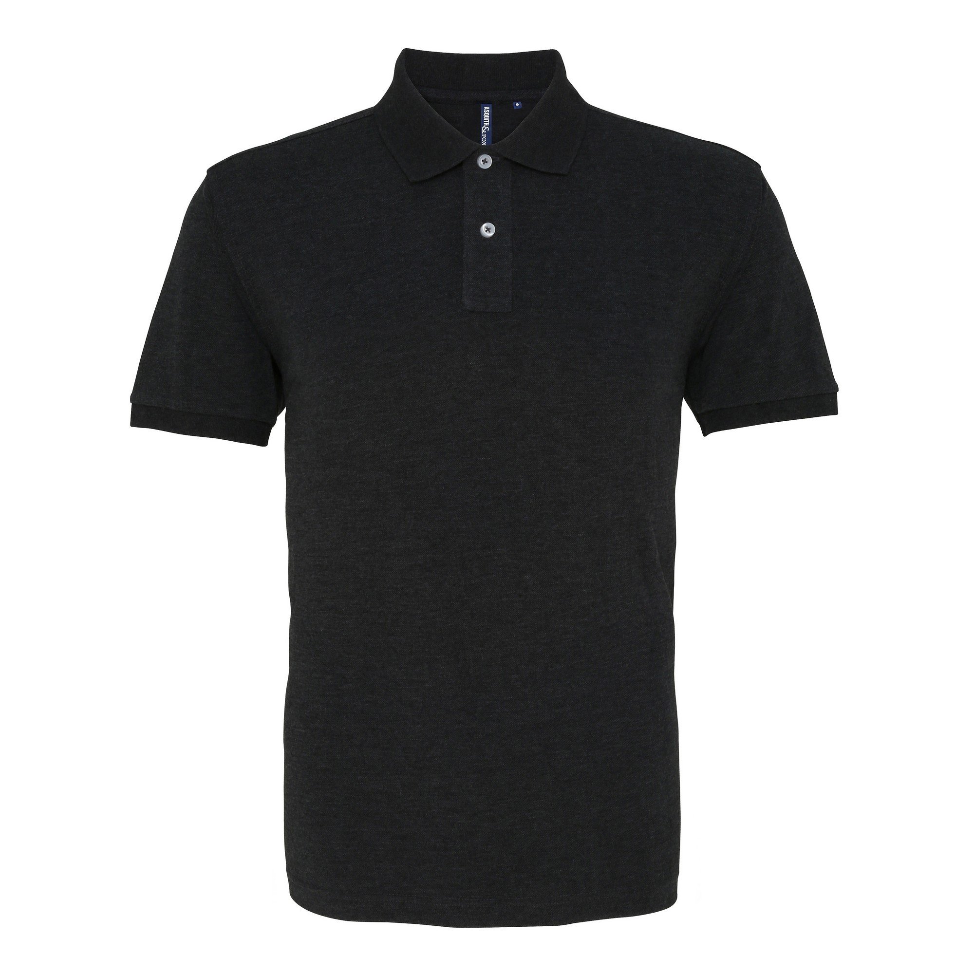 Asquith & Fox Men's Asquith and Fox Men's Polo Regular Fit Short Sleeve Polo Shirt, Black (Black Heather 000), Medium (Manufacturer Size:Medium)