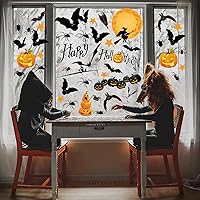 Vista 5 de Calcomanías de calabaza, araña y murciélagos para ventanas de tienda de Halloween, calcomanías de ventana de doble cara para decoración
