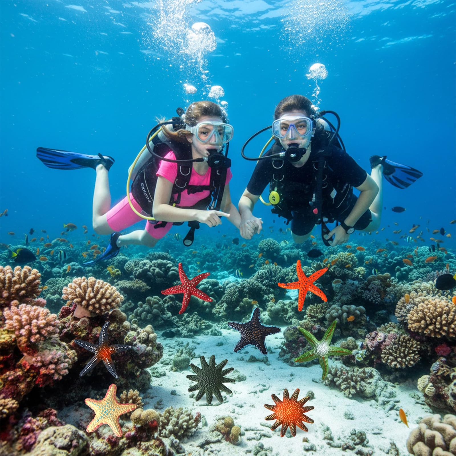 Lufdegim 8Pcs Starfish Swimming and Diving, Underwater Training Toys Swimming Toys, Underwater Pool Training For Bath Pool Water Park and Sea - Image 3