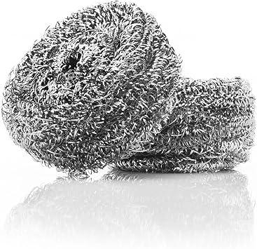 Stanley Home Products Stainless Steel Scrubbers Rust Resistant Sponge for Pots, Pans, Grills, Ovens, Sinks and Tools Metal Scrubbers for Kitchen & Garage Cleaning 1 Pack - 2 Count