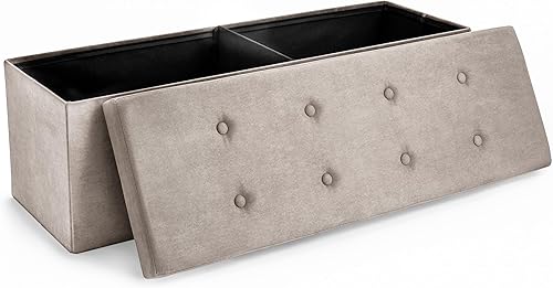 Miniatura 15 de Sorbus – Banco otomano plegable, De Almacenamiento Con Tapa – perfecto para juguetes y zapatos, Otomano, asiento, reposapiés, color contemporáneo,