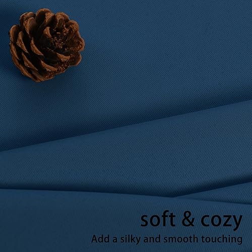 Miniatura 7 de Rosette - Cortinas opacas de aislamiento térmico y acústico con alzapaños, de color azul clásico, bloquean la luz del sol y reducen el ruido,