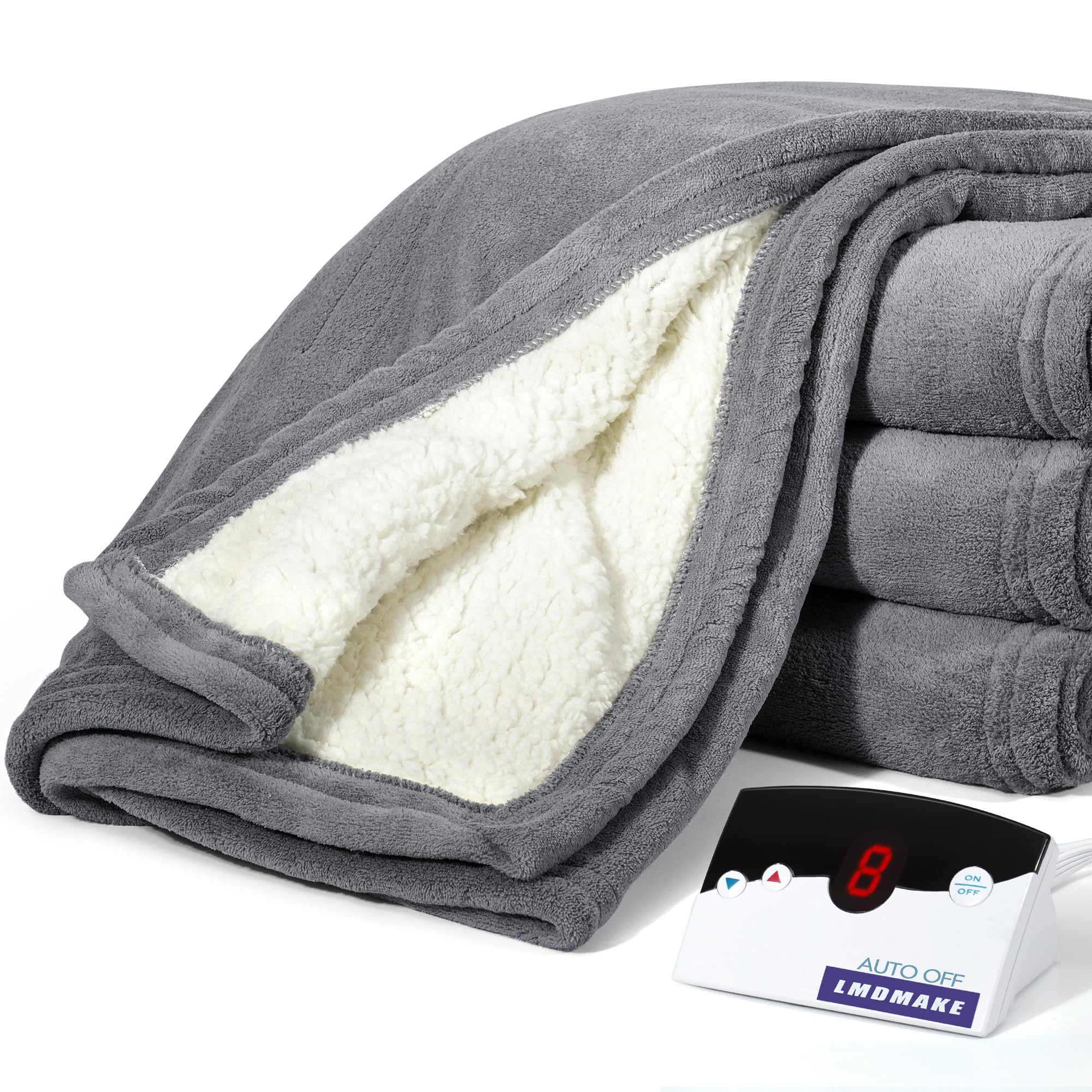 Electric Heated Throw Blanket Twin Size, 62"X84" Heating Bed Blankets Throw with 10 Heating Levels, 10h Auto Off, Soft Flannel Warm Electric Blanket with Over-Heated Protection, Ul Certification