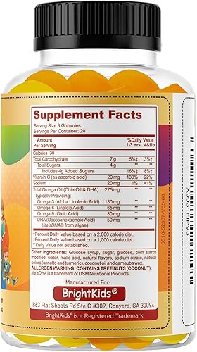Miniatura 5 de BrightKids Gomitas Omega+DHA para niños y adolescentes – Vegetarianas, sin OMG para la concentración cerebral y apoyo de la memoria, gomitas Omega-3