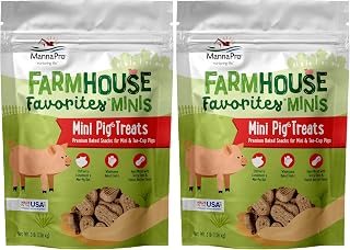 Manna Pro Farmhouse Favorites – Mini Pig Treats – Baked Snack for Mini & Tea-Cup Pigs – Hand Mixed Pig Treat – Peanut Butter Flavored – 3lb Bag (Pack of 2)