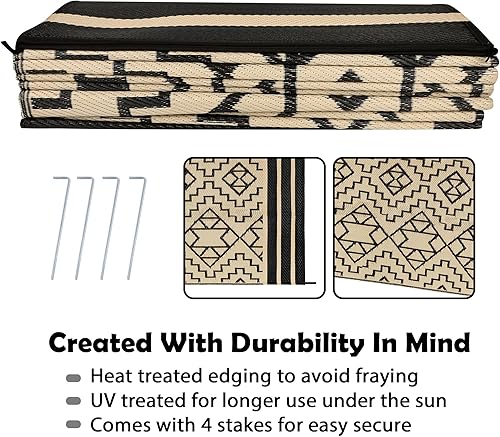 Miniatura 114 de SAND MINE Alfombras reversibles, alfombra de paja de plástico, alfombra de área moderna, alfombra de pavimento grande y alfombra para exteriores