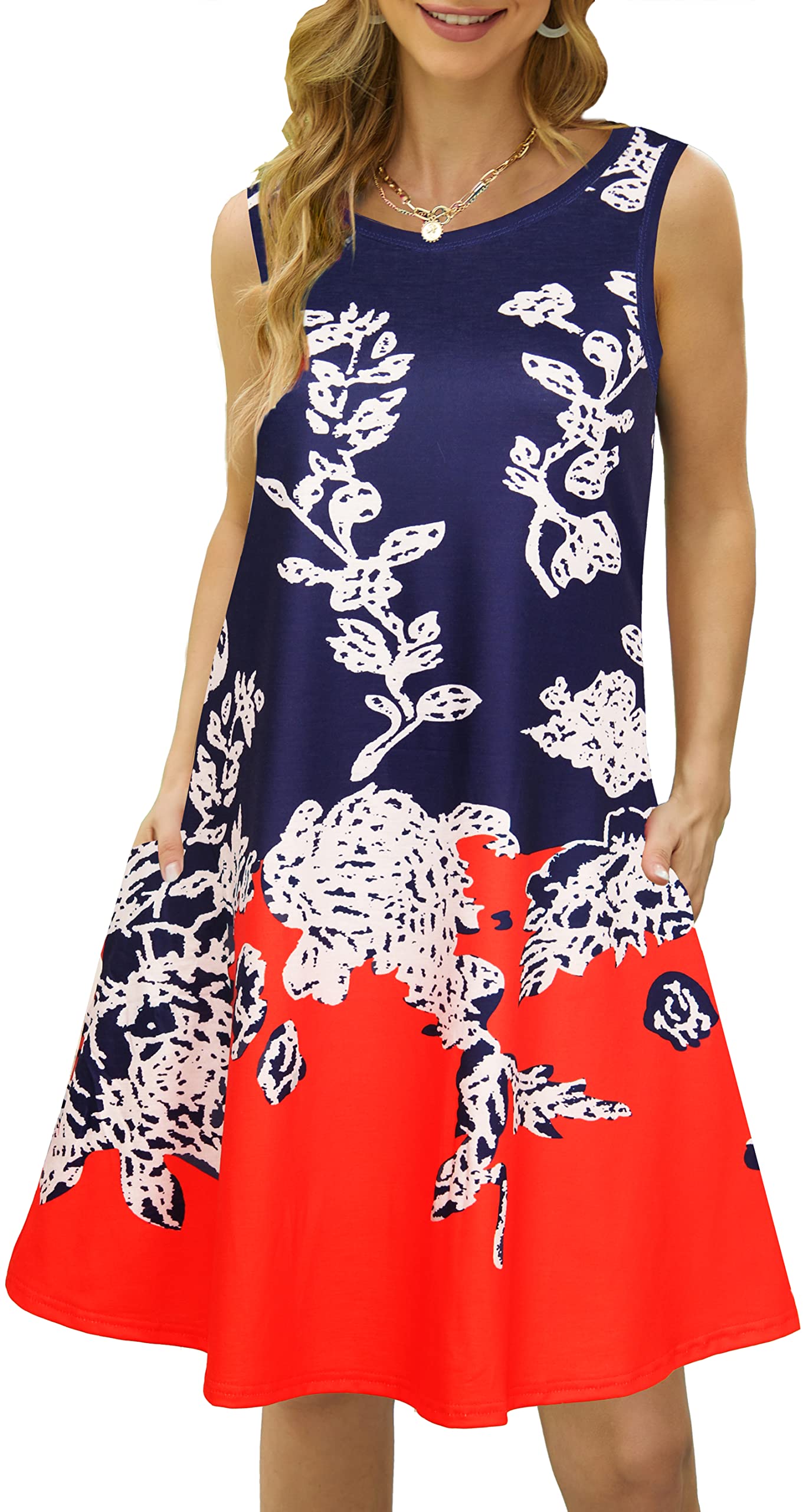 Summer Dresses for Women Casual Beach Cover Ups Sundress with Pockets