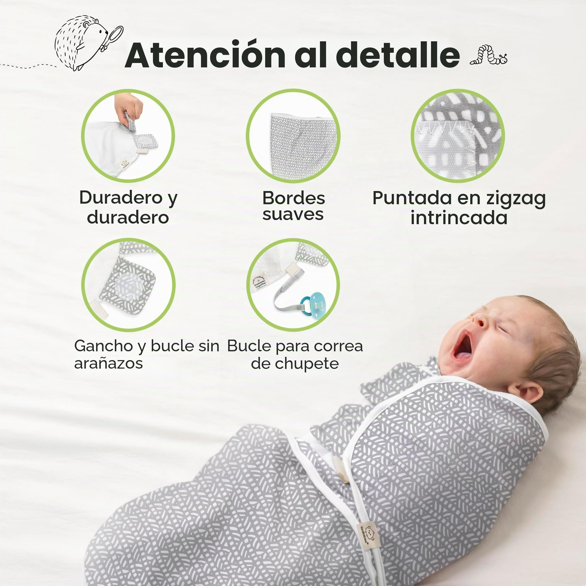 KeaBabies Sacos orgánicos para Dormir para bebé – Paquete de 3 pañales para bebé recién Nacido de 0 a 3 Meses – Saco de Dormir para bebé – Saco de Dormir para recién Nacido, bebé (Nordic)