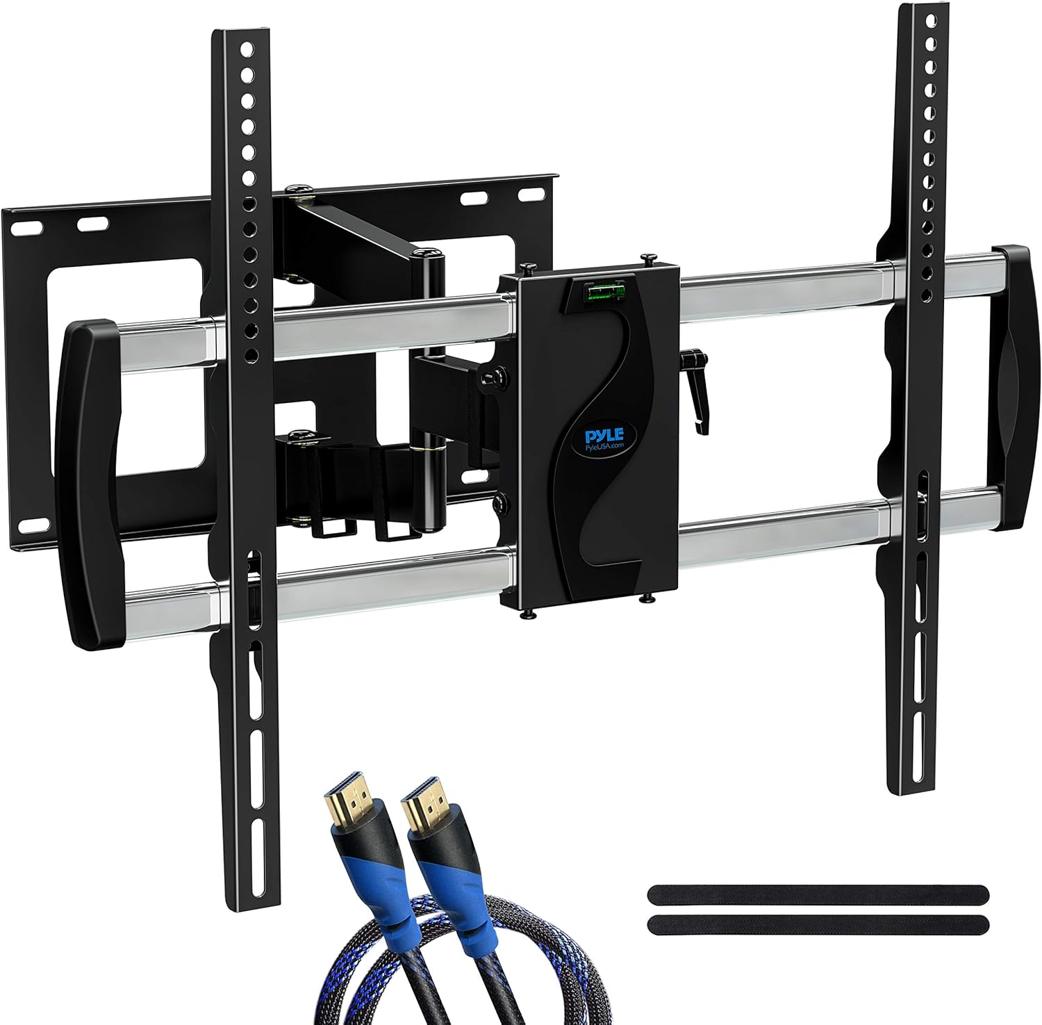 PYLE Universal Wall Mount TV Bracket - Flat Screen TV Wall Mount Full Motion Tilting - Mounts 42-70" LED/LOLED & Plasma TV Flat Screens - VESA Mounting, 90° Swivel, 132 lbs Weight Capacity -PYWM66