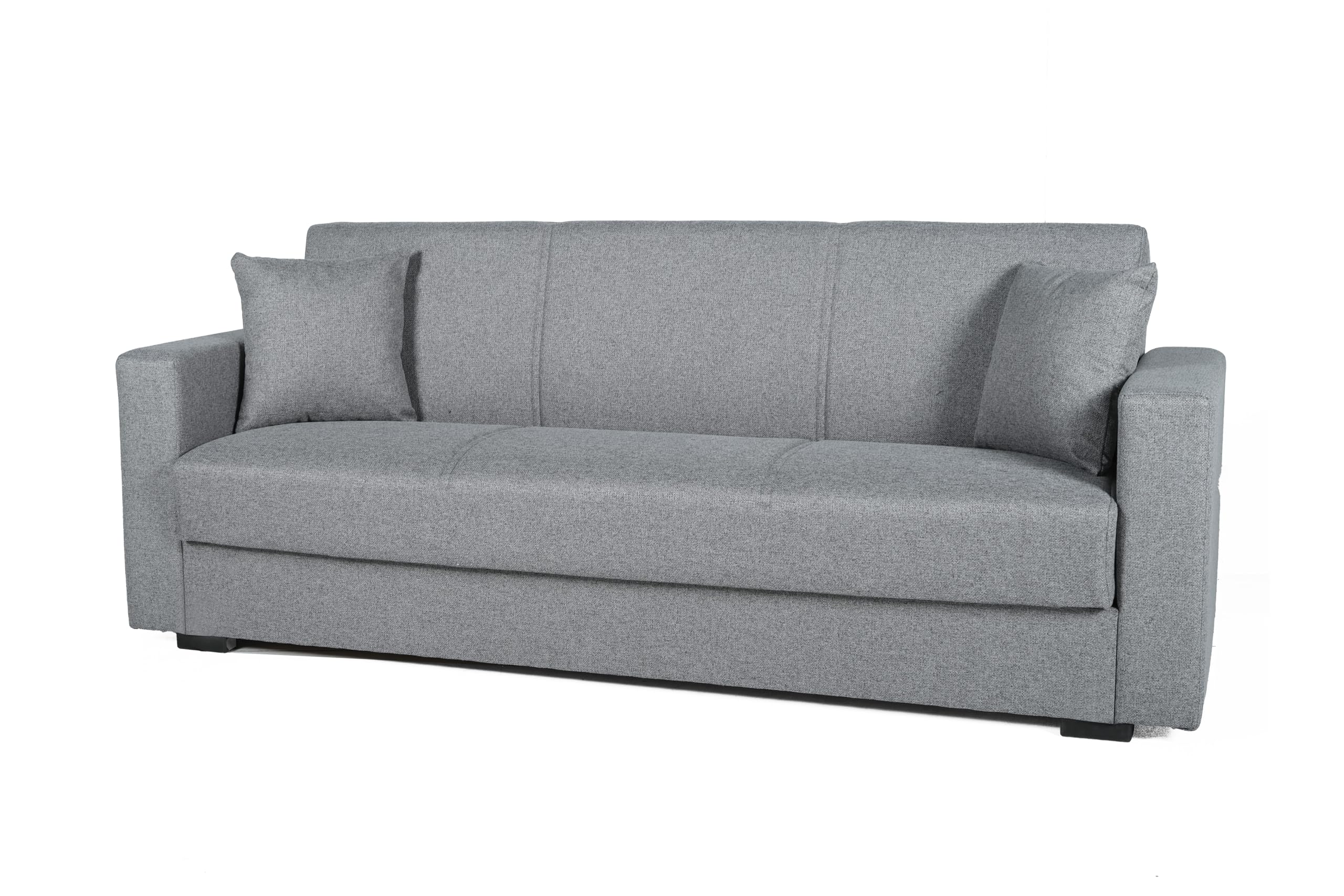 Arredo Stock Divano letto moderno Afrodite (Grigio, 3 posti) 212x80x87 cm | divano letto