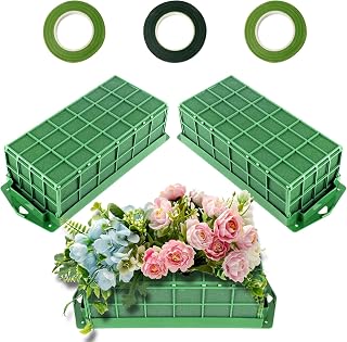 Floral Foam Cage, 3 Pack Floral Foam Blocks for Fresh Flower, Flower Holder with Floral Foam, Cage Bowl Flower Foam for Artificial Flower Arrangement, and Wedding Holiday Decorations