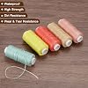 sourcing map Leather Sewing Waxed Thread, 55 Yards / 50m 0.8mm 150D Flat Polyester All-Purpose Threads for Leather Crafts, Bookbinding, Dark Green