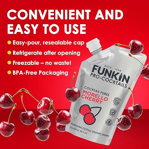 Miniatura 39 de Funkin puré de frutas fruta real, dos ingredientes, mezclador natural para cócteles, bebidas, batidos vegano, sin OMG, sin gluten (2.2 libras)