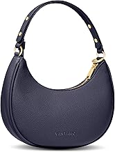 Vantamo Crescent Bags For Women with RFID Protection, Half Moon Clutch Purses for Women with Anti-Theft Clip for Extra Safety, Premium PU Leather Handbags for Work & Going Out, Navy Purple Purse