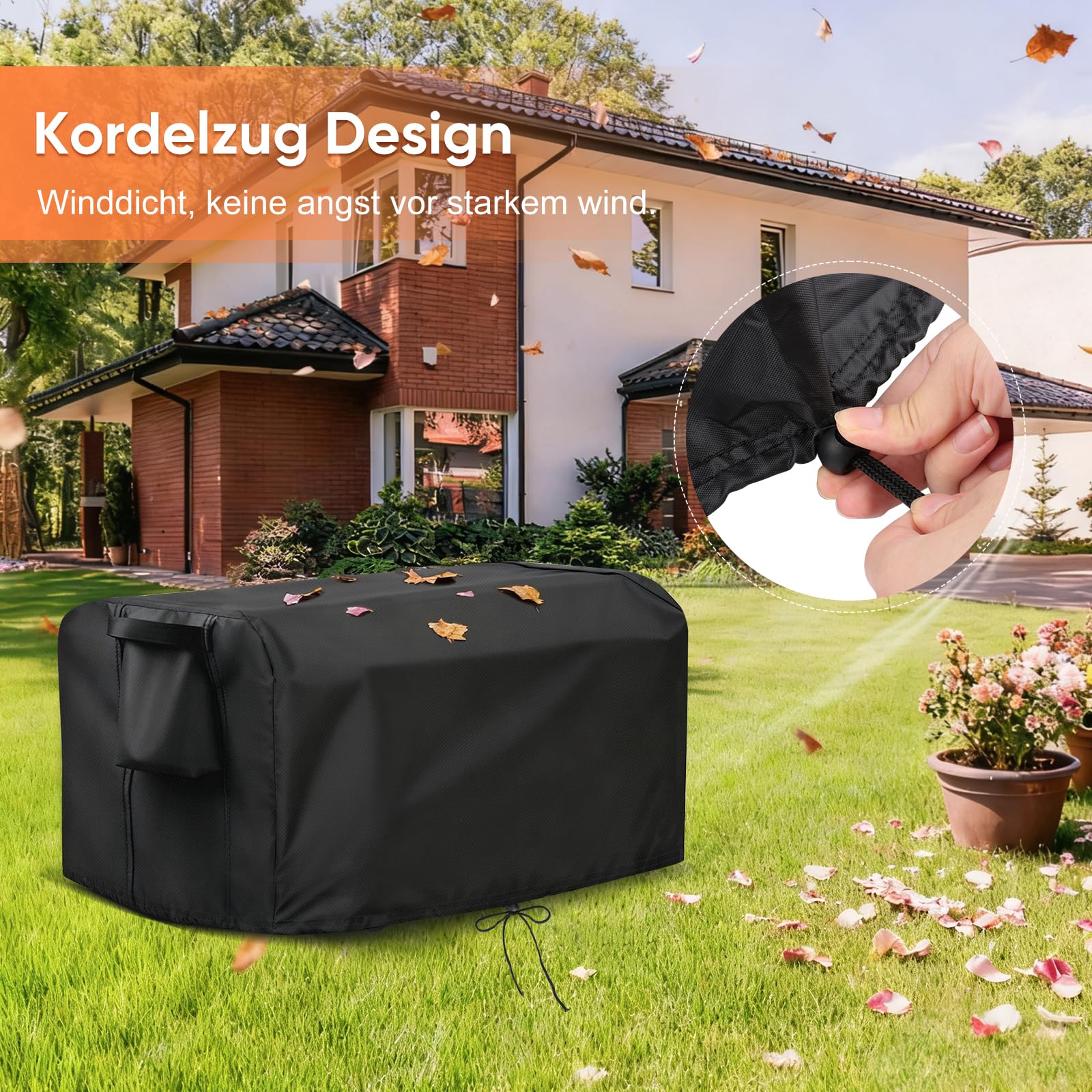 Funda impermeable para cortacésped robótico Worx WA0810, funda protectora resistente con correa de hebilla y asas, 75 x 59 x 39 cm, uso en exteriores