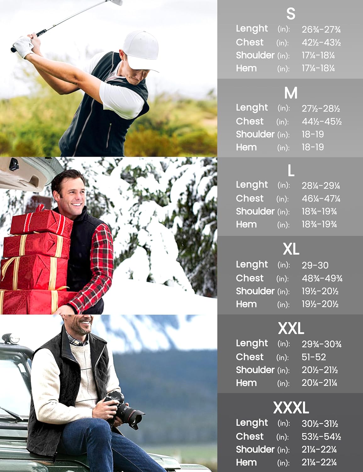 Little Donkey Andy Men's Lightweight Golf Vest Outerwear Warm Fleece Lining Sleeveless Running Casual Hiking Vests - Image 2