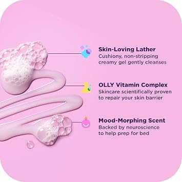 OLLY Body Wash Mixed Pack 4 Count, Calm, Renew, Bright, Revive