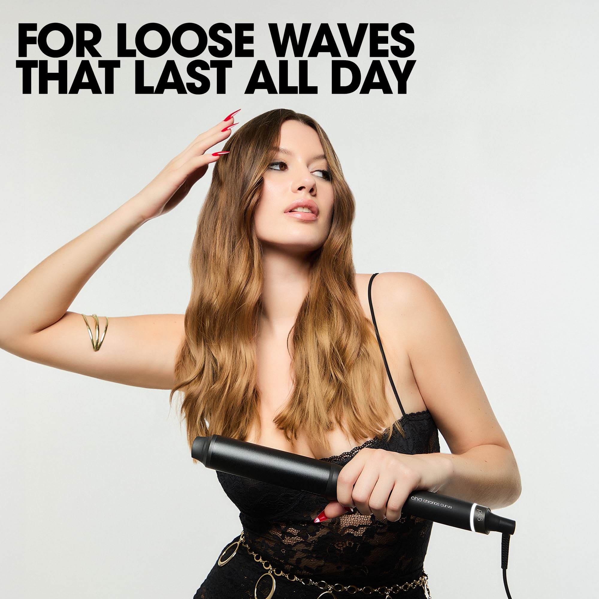 ghd Chronos Curve Max Wand 38mm Hair Curler in Black, for Loose Waves That Last All Day Fast, Easy, Frizz-Free Curls - Image 2